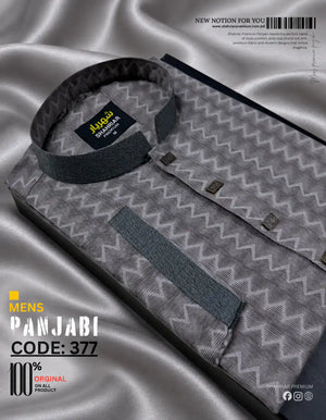Thunder Ash Contrast Panjabi কোড-377 - Shahriar Premium