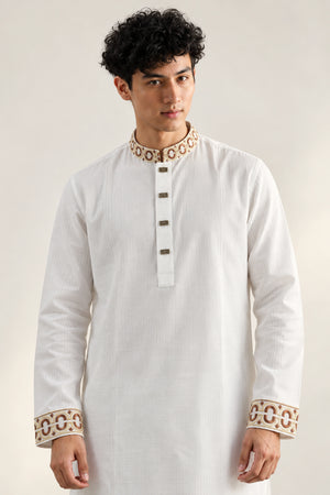 Desert White Royal Edition Panjabi কোড-389 — relaxed straight fit