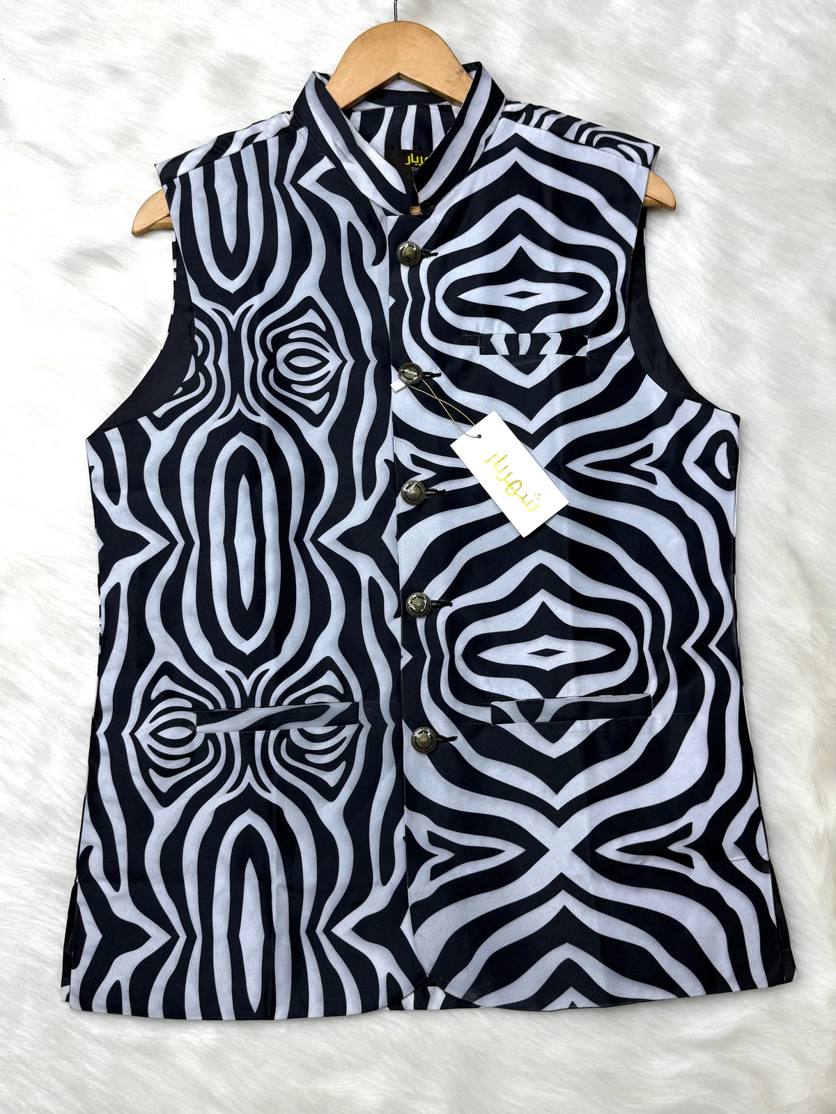 Premium Zebra Print Waistcoat কোড - 334 - Shahriar Premium