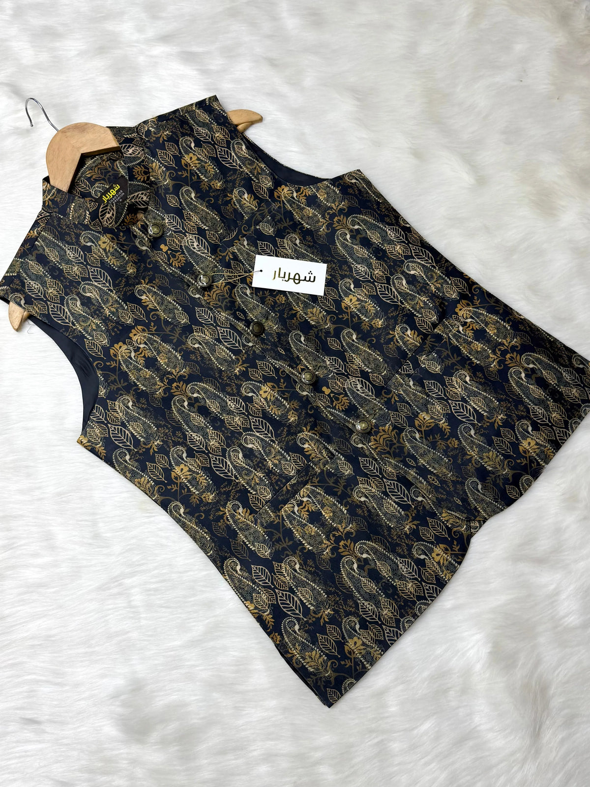 Premium Lotus Black Waistcoat কোড - 311 - Shahriar Premium