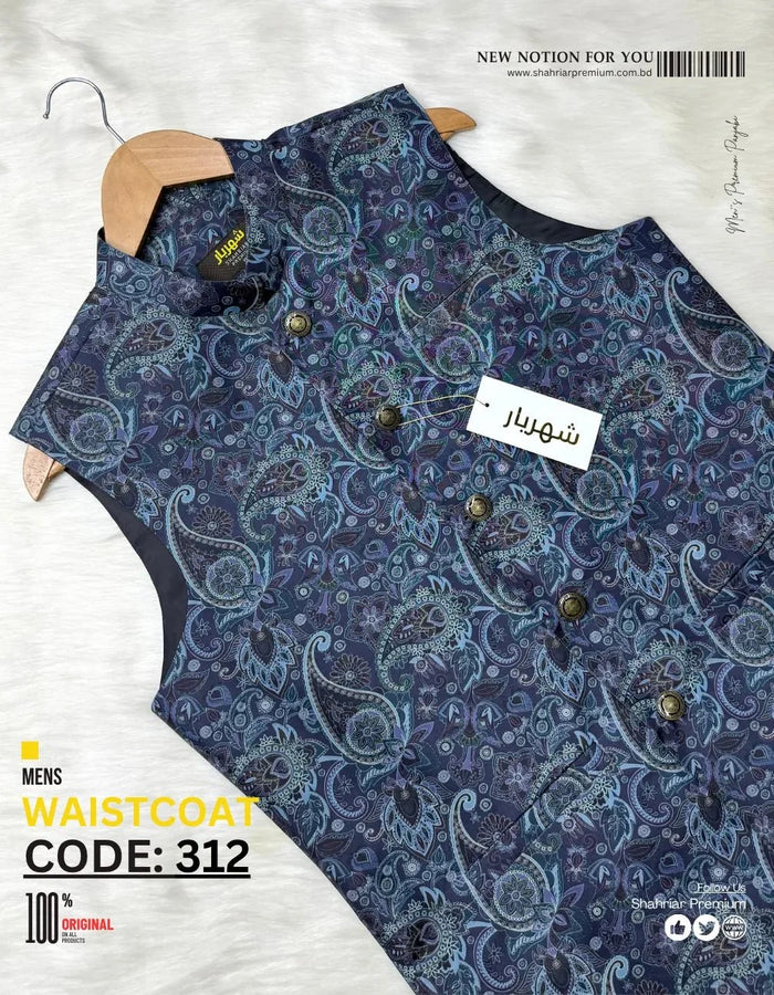 Premium Lotus Blue Waistcoat কোড-312