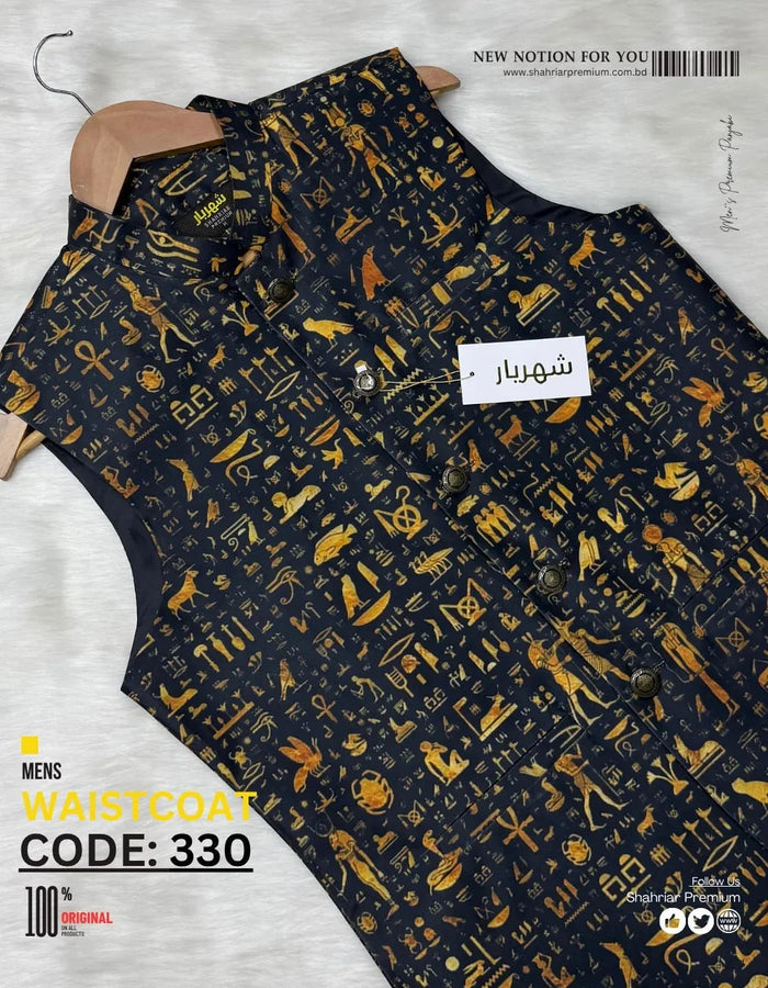 Egypt Calligraphy Waistcoat কোড-330