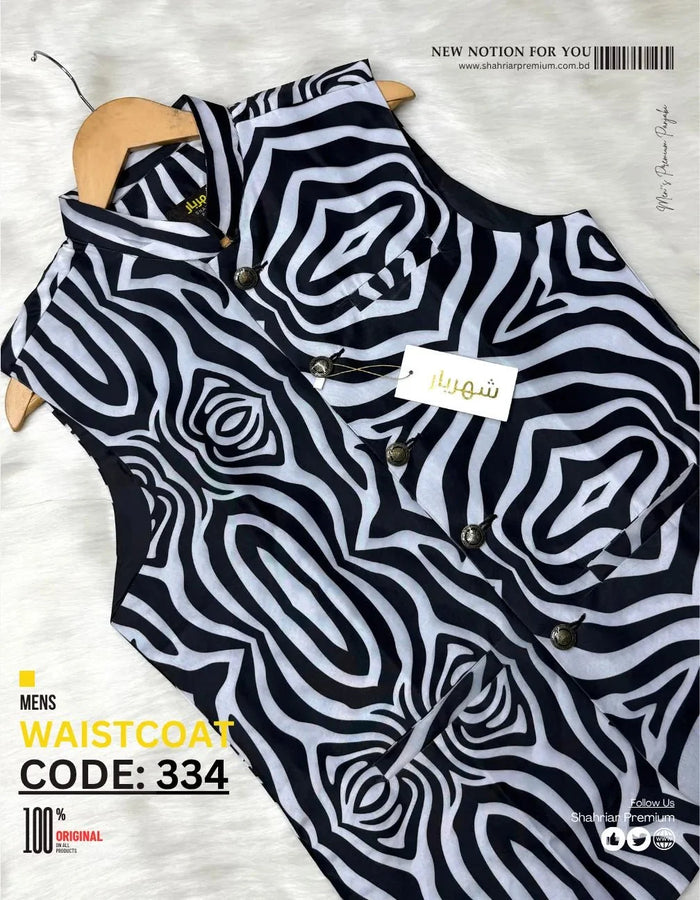 Premium Zebra Print Waistcoat কোড-334
