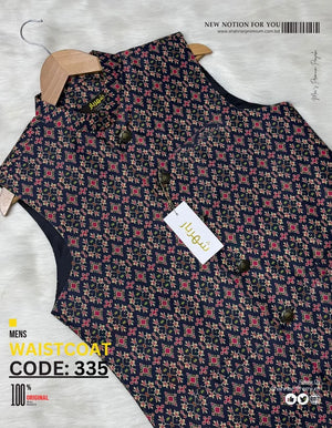 Black & Red Pattern Waistcoat কোড - 335 - Shahriar Premium