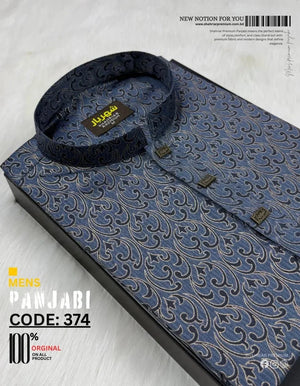 Orchid Signature Blue Colour Panjabi কোড - 375 - Shahriar Premium