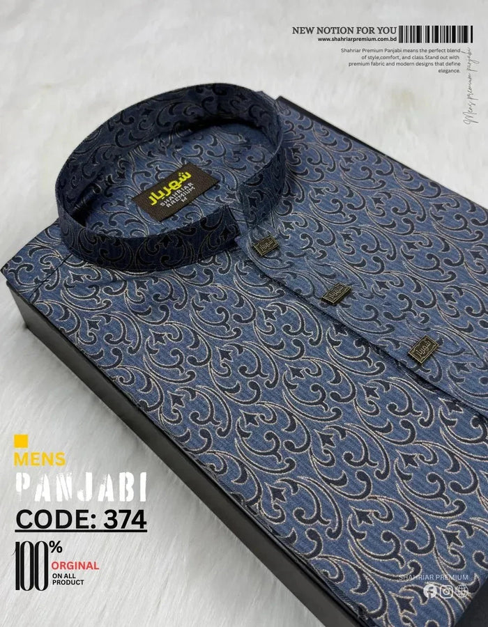 Orchid Signature Blue Colour Panjabi কোড-375