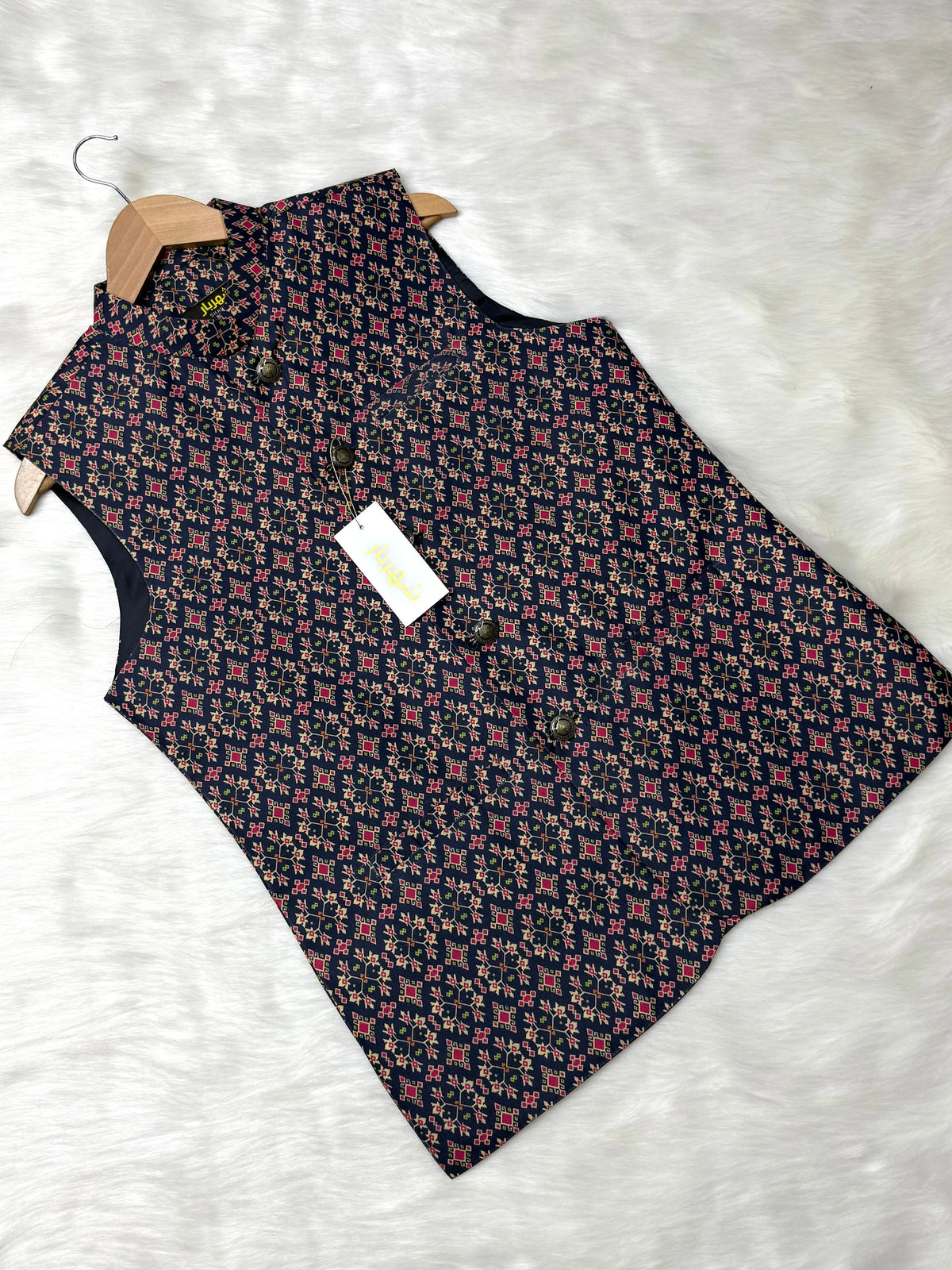 Black & Red Pattern Waistcoat কোড - 335 - Shahriar Premium