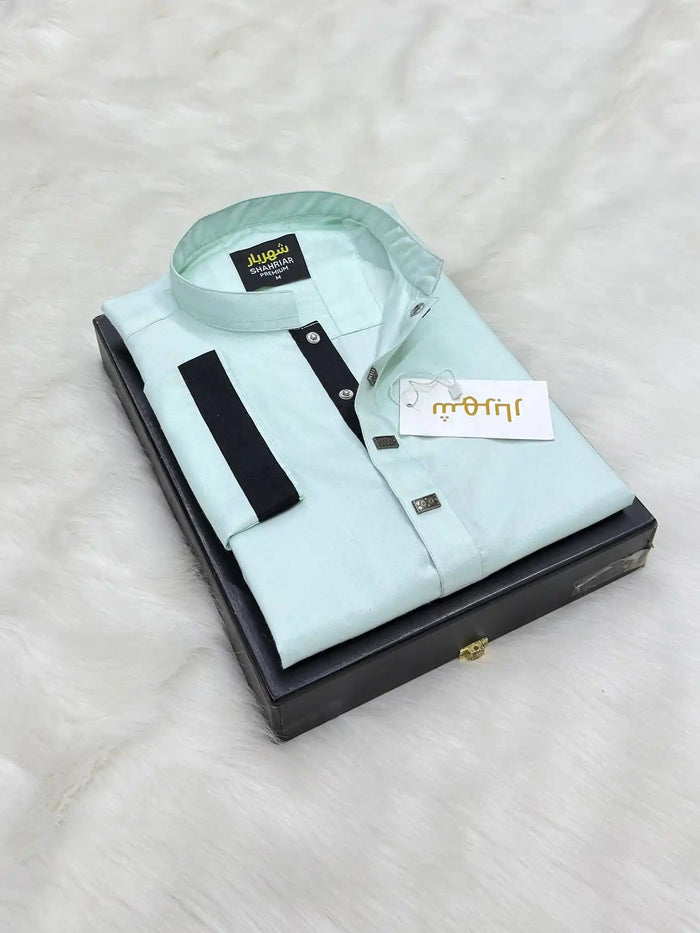 Premium Formal Teal Panjabi কোড-283