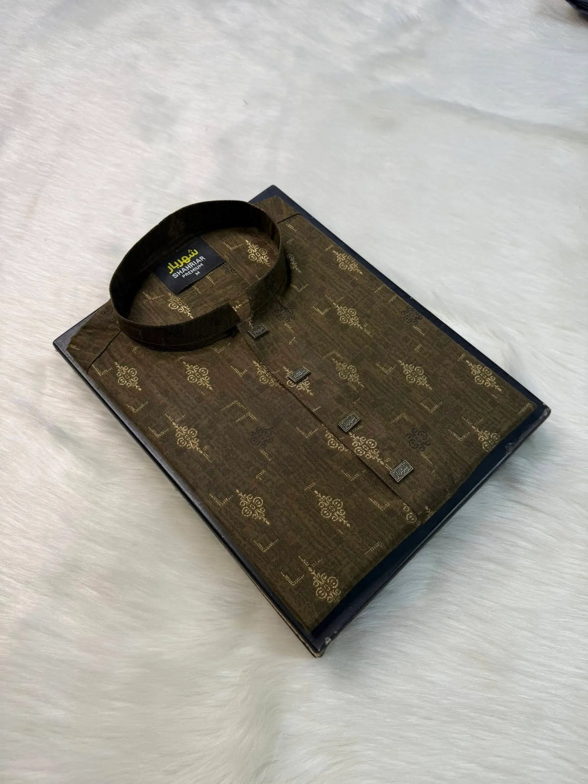 Royal Afsan Deep Olive Panjabi কোড - 369 - Shahriar Premium