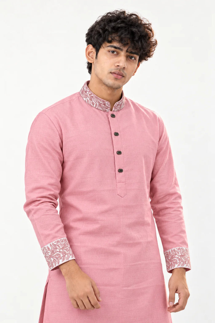 Creeper Embroidery BabyPink কোড-238
