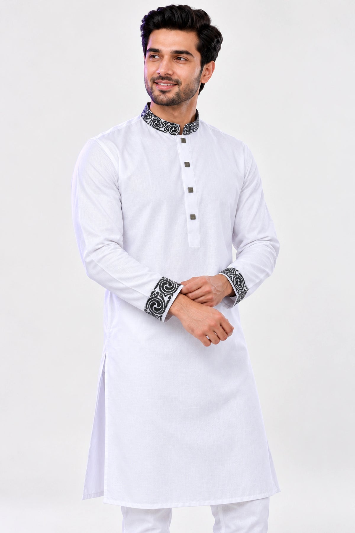 Circel Embroidery White কোড-171