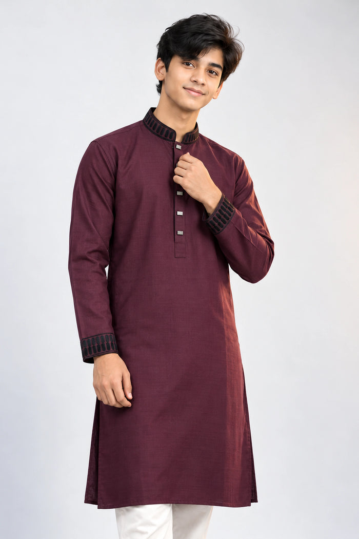 Piller Embrodery Burgendy কোড-264