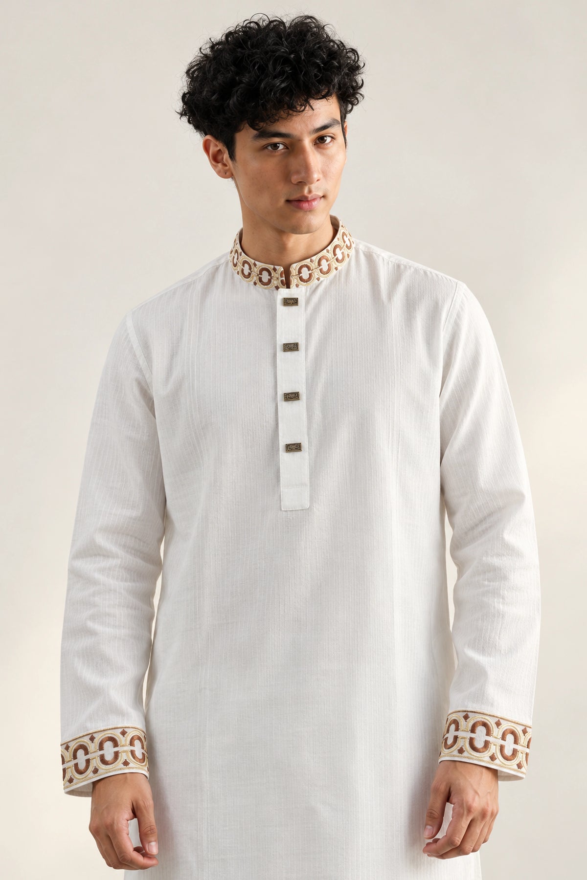 Desert White Royal Edition Panjabi কোড-389 — relaxed straight fit