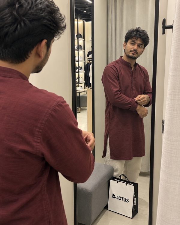 Maroon Panjabi Fitting