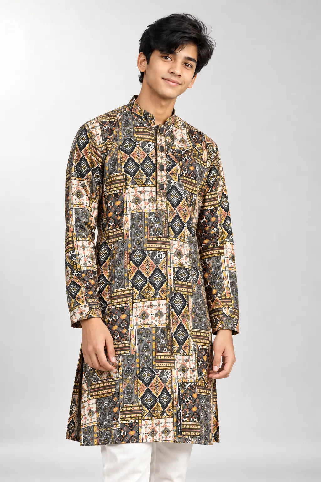 Sahin Yellow Print কোড-13 — Lotus model portrait